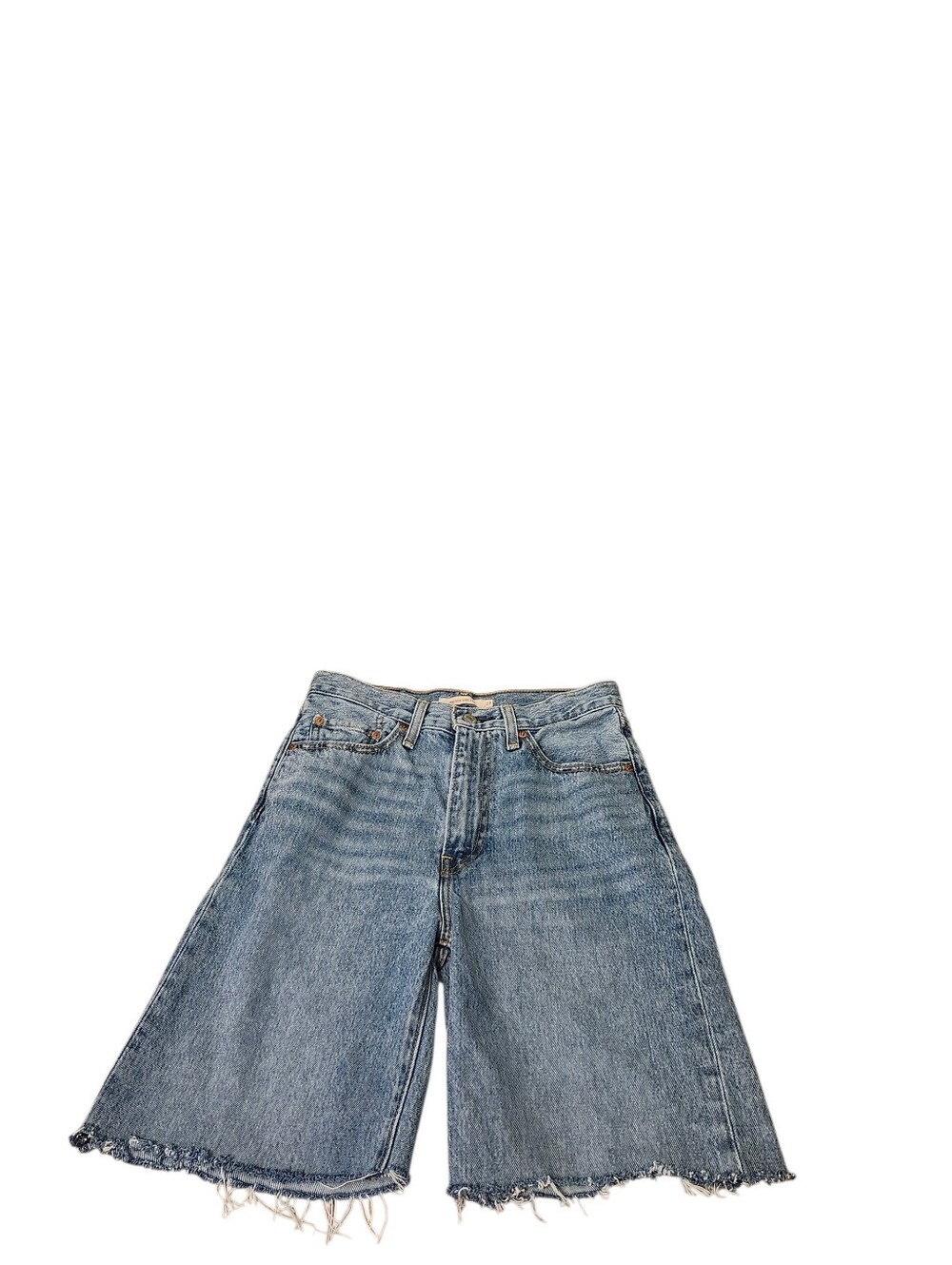 Levi's Women’s Ribcage Wide-Leg Raw Hem Denim Shorts - 27